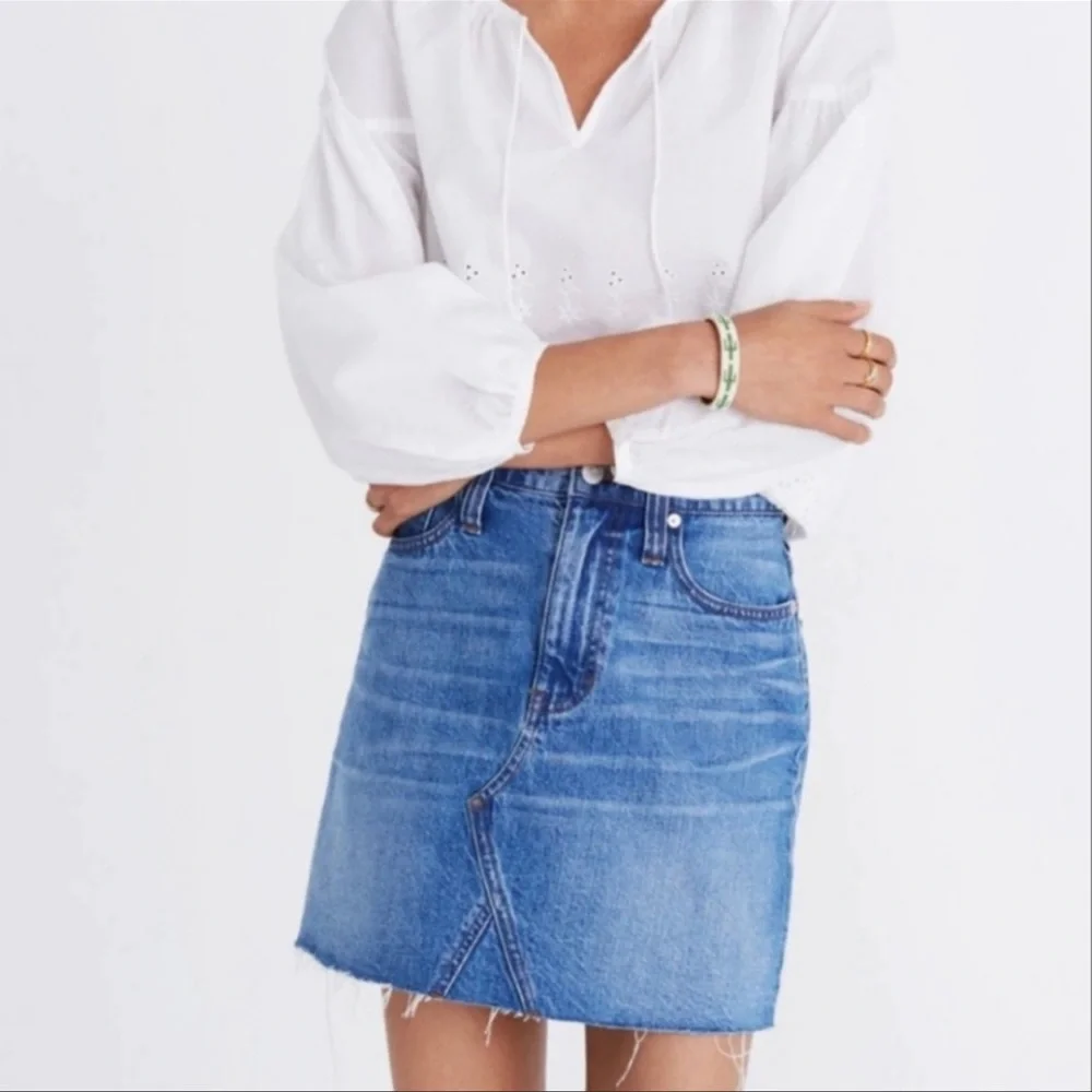 Madewell Rigid Denim A-Line Mini Skirt 28
